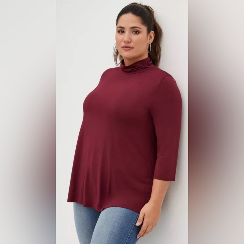 Torrid- Super Soft Turtleneck Swing Short Sleeve Tee